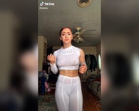 TikTok Hot Teen See through No Bra Braless Tits Nipples