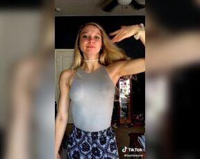 TikTok Hot Teen No Bra Braless Dancing Tits Nipples