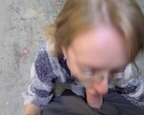 OnlyFans and Twitter Teen Slut Sarah Evans gives Blowjob on Public Road Swallows every Drop. Perfect