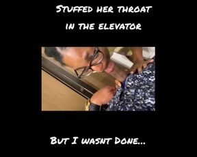 Nerdy girl gives blowjob to stranger in elevator during Comic-Con