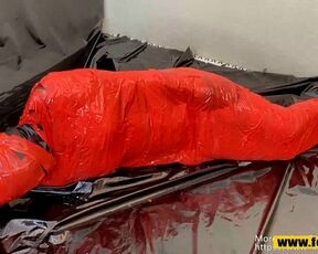 Fejira com  3 layer zentai and tape mummification orgasm play