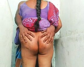 Indian aunty second floor step sex