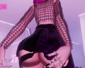 VR slut dances for you with no panties