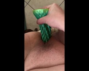 Slut fucks herself with a dragon tail CLOSE UP