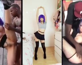 Purple Haired TikTok E-Girl Gets GANGBANGED by BBC