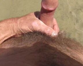 Steve wanking on beach