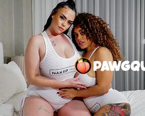 PAWGQueen Interracial Lesbians Twerking and Strap-on Fucking